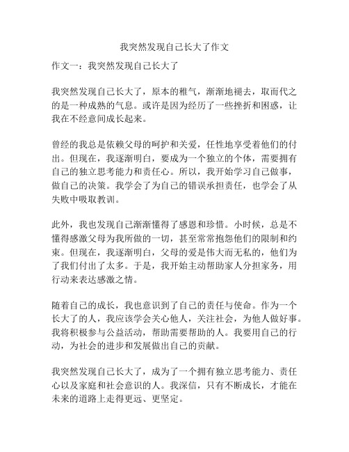 我突然发现自己长大了作文