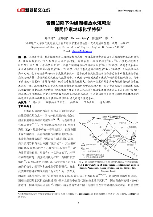 青西凹陷下沟组湖相热水沉积岩锶同位素地球化学特征