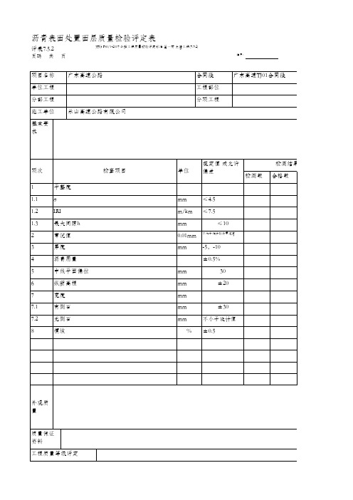 44、沥青表面处置面层质量检验评定表