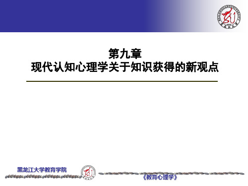 9第九章 现代认知心理学关于知识获得的新观点