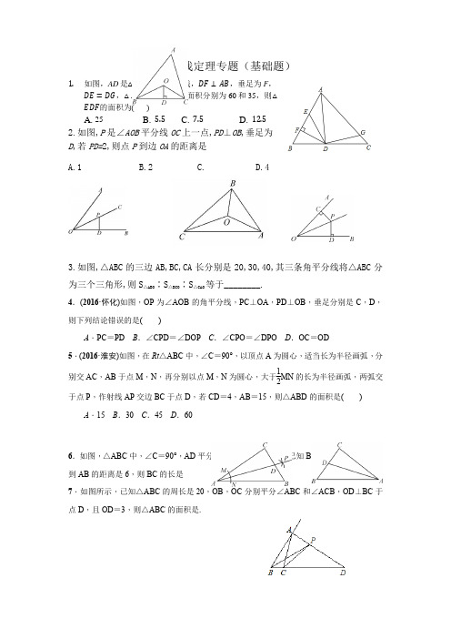 角平分线定理专题