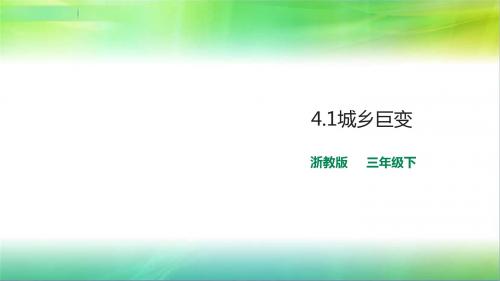 浙教版三年级下册道德与法治4.1城乡巨变(课件)