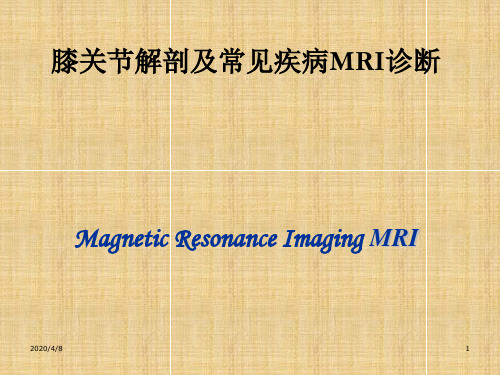 膝关节常见疾病MR诊断(课堂PPT)