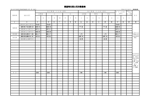 S1-DL-29 路基每公里土石方数量表