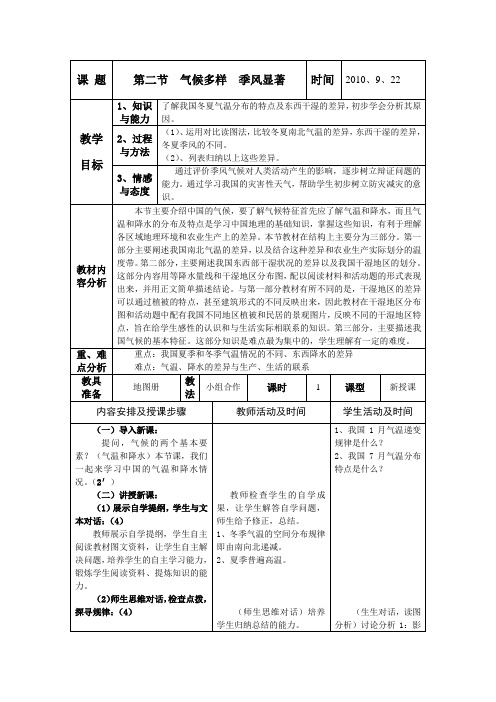 2.2气候多样  季风显著1