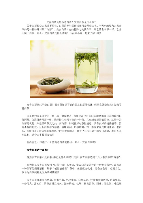 安吉白茶竟然不是白茶？安吉白茶是什么茶？