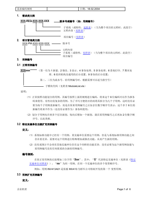 需求分析规范——编码规范V1.0