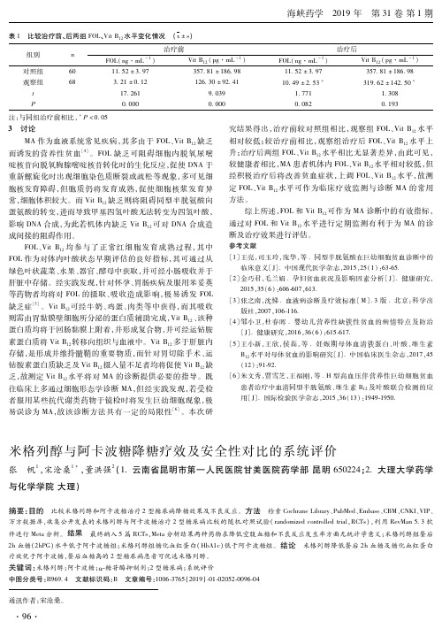 米格列醇与阿卡波糖降糖疗效及安全性对比的系统评价