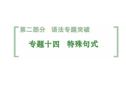 高考英语一轮总复习 专题14 特殊句式课件 外研版