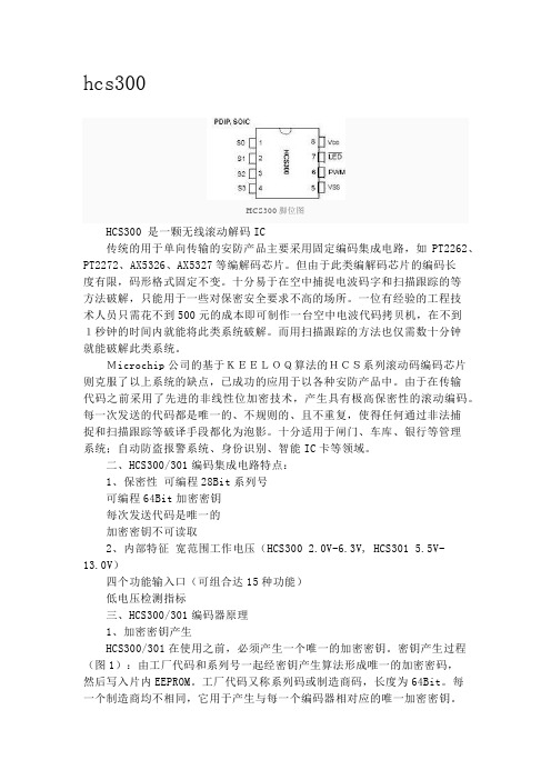 HCS300 是一颗无线滚动解码IC