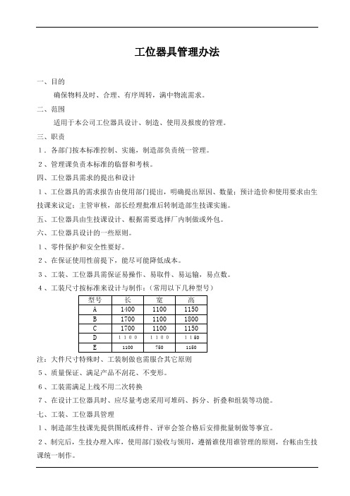 工位器具管理办法