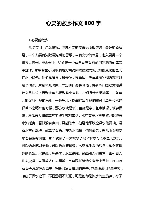 心灵的故乡作文800字