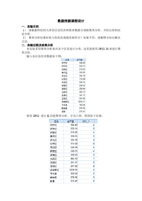 聚类分析 数据挖掘课程设计