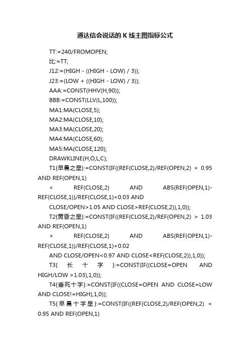 通达信会说话的K线主图指标公式