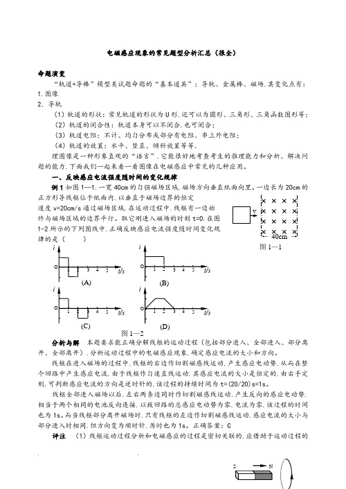 电磁感应现象中的常见题型汇总(很全很细)___精华版