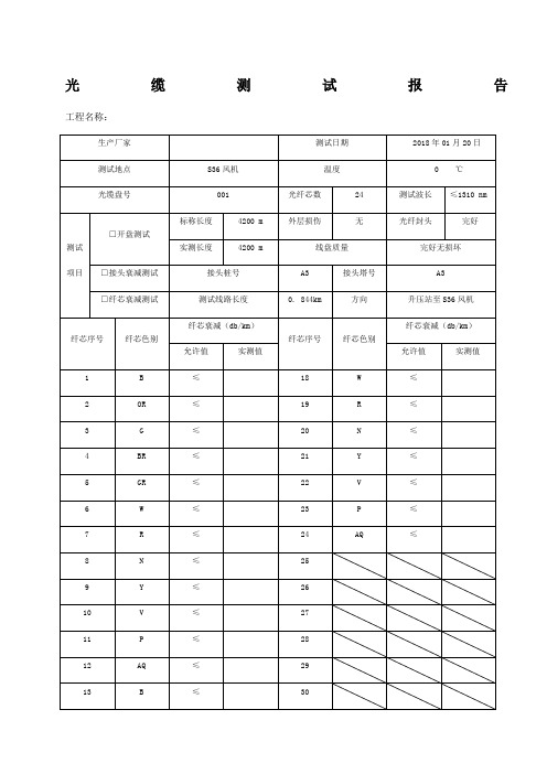 光缆测试报告