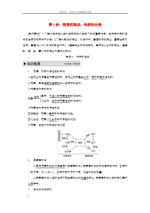 【步步高】第二章第1讲物质的组成、性质与分类导学案