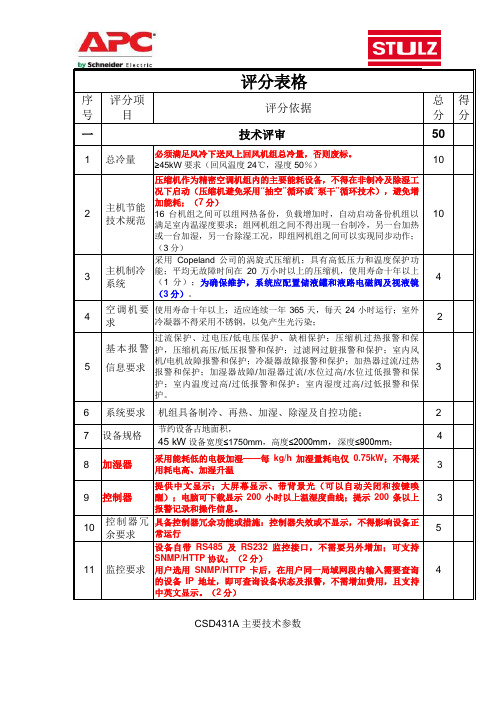 CSD431A精密空调招标方案