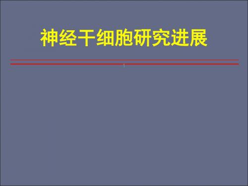 神经干细胞研究进展ppt课件