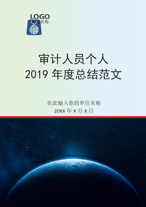 审计人员个人2019年度总结范文