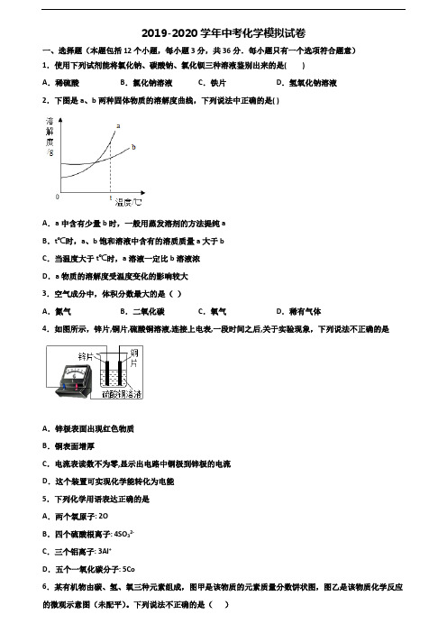 杭州市名校2020中考化学经典试题