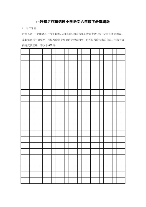 小升初习作精选题-2022-2023学年语文六年级下册