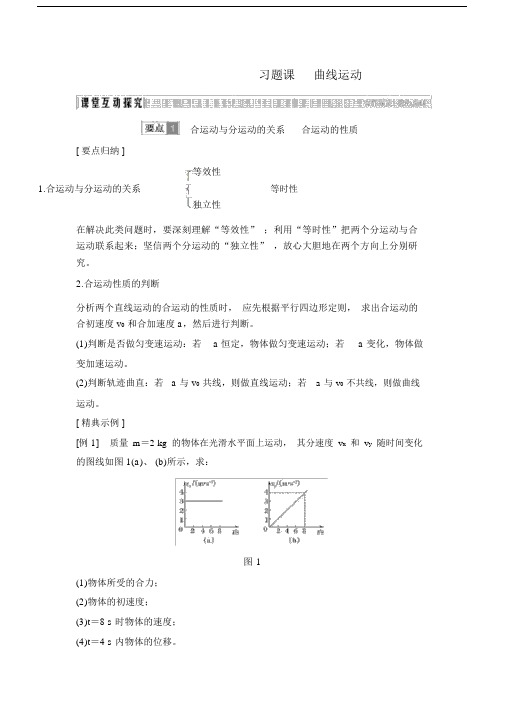 2018版高中物理必修2《优化设计》第五章曲线运动第五章第1节习题课