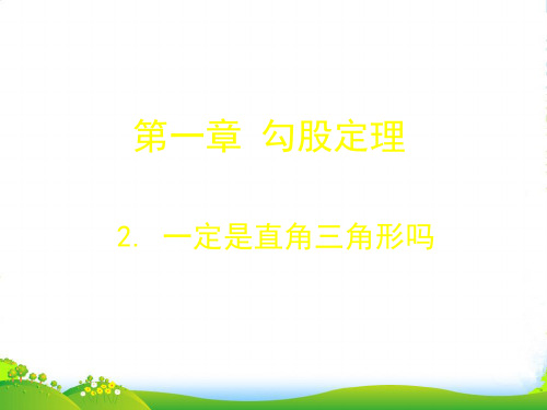 新北师大版八年级数学上册《一定是直角三角形吗》精品课件