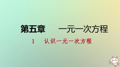 七年级数学上册第五章一元一次方程5.1认识一元一次方