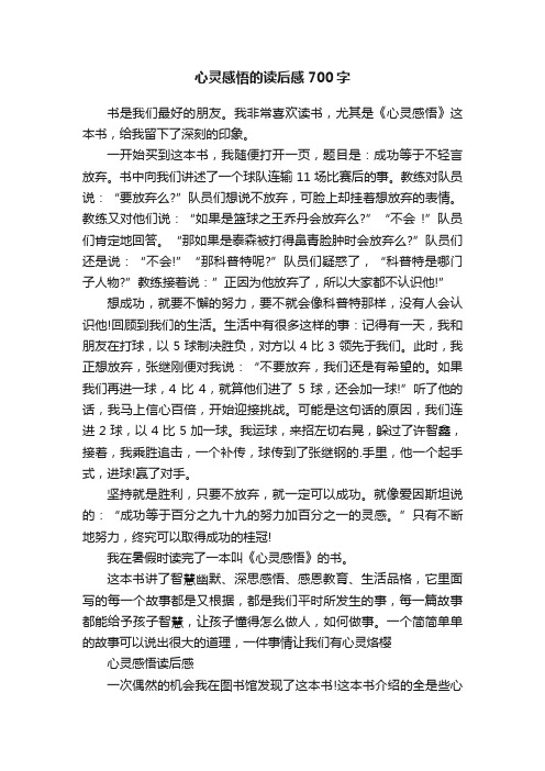 心灵感悟的读后感700字