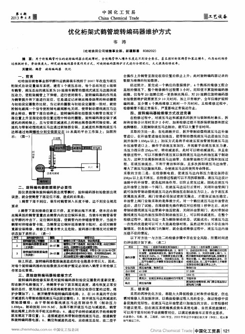 优化桁架式鹤管旋转编码器维护方式