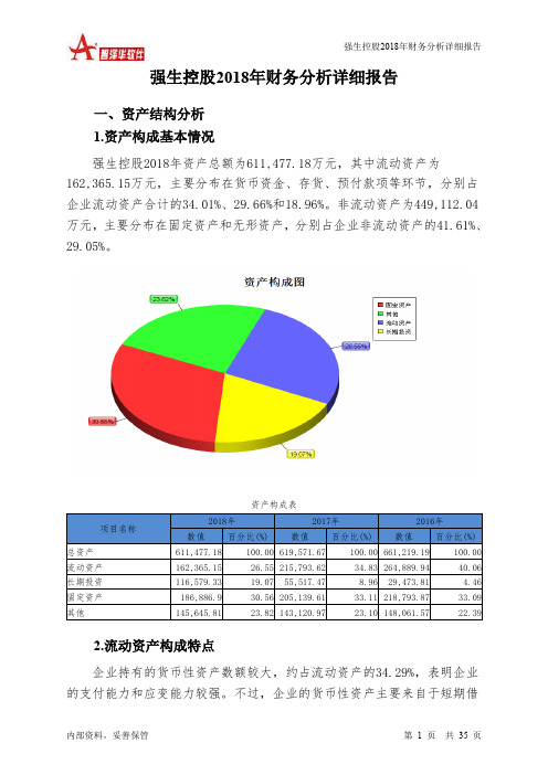 强生控股2018年财务分析详细报告-智泽华