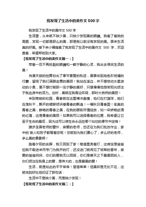 我发现了生活中的美作文500字