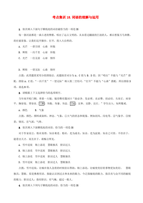 【名师面对面】2020版中考语文考点集训18_含答案