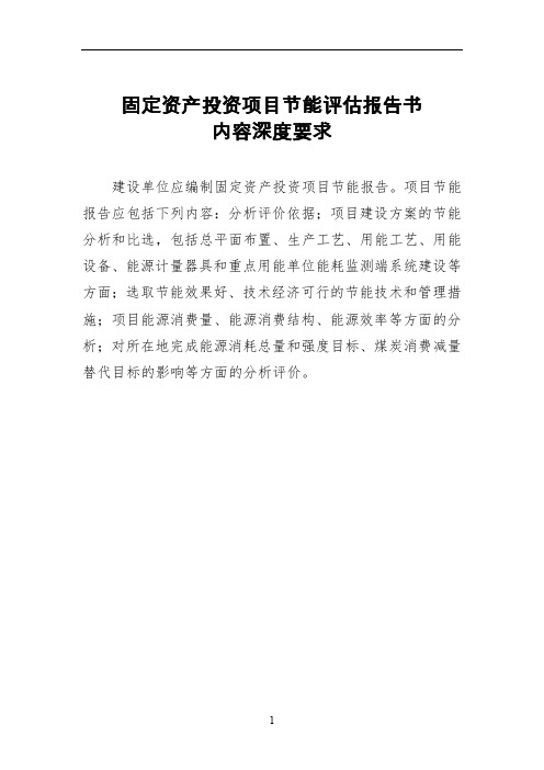 固定资产投资项目节能评估报告书
