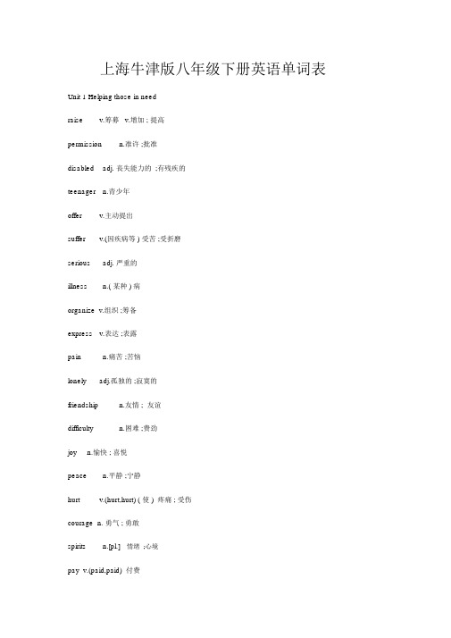 (完整word)上海牛津版八年级下册英语单词表.doc