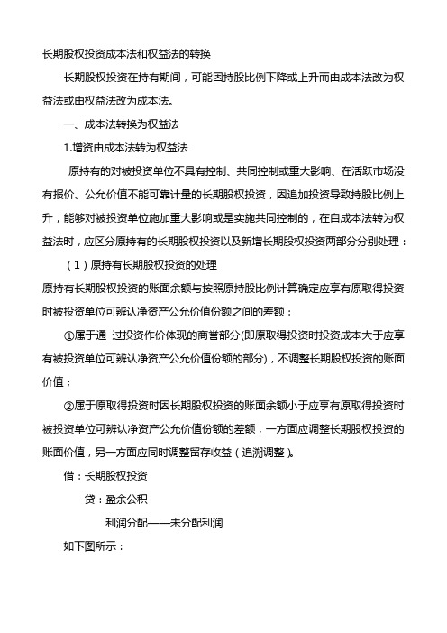 长期股权投资成本法和权益法的相互转换