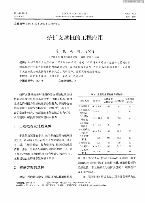 挤扩支盘桩的工程应用