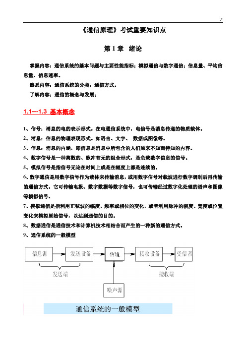 通信基础学习知识原理期末考试复习资料重要资料情况总结(完整编辑版)