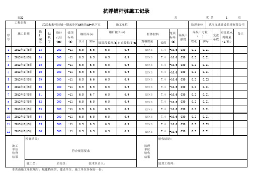 1抗浮锚杆桩施工记录