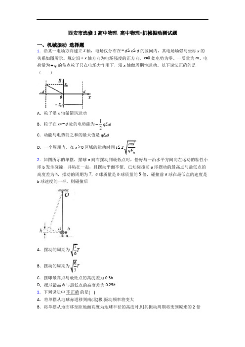 西安市选修1高中物理 高中物理-机械振动测试题