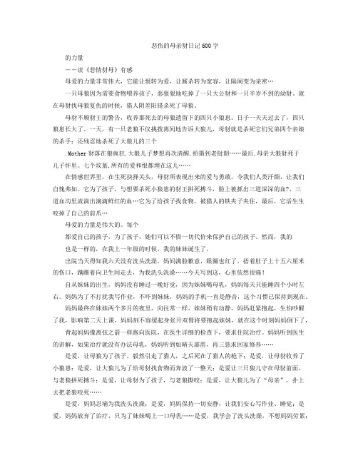 悲情豺母读后感600字