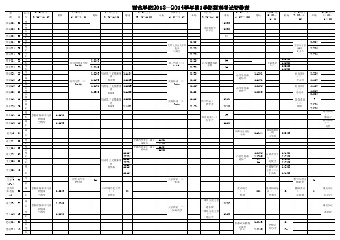 丽水学院2013—2014学年第1学期期末考试安排表