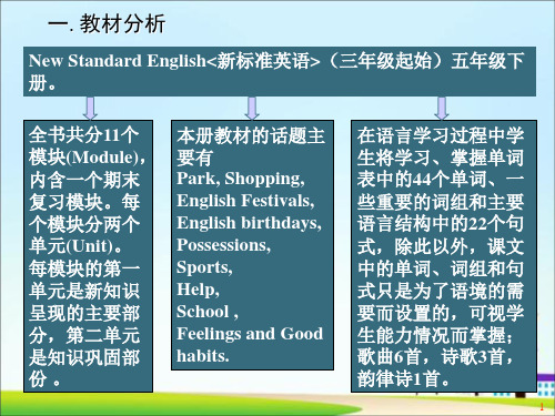 外研社一起五年级上册教材分析ppt课件