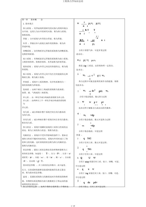 工程热力学知识总结