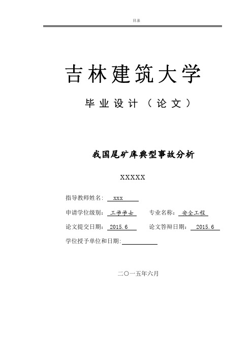 我国尾矿库典型事故分析