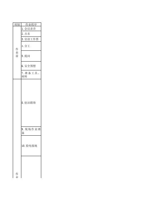 接触网一次作业标准