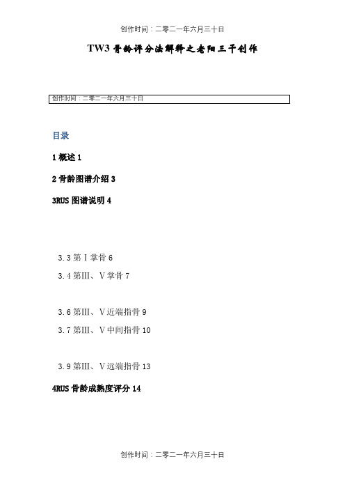 TW3骨龄评分法解释