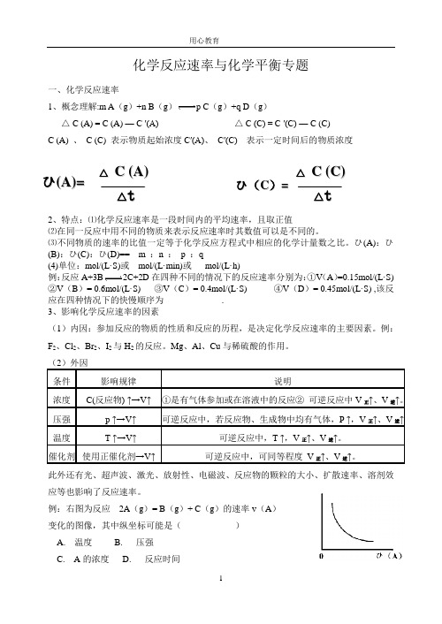 高考化学平衡专题复习