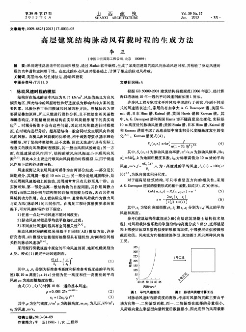 高层建筑结构脉动风荷载时程的生成方法